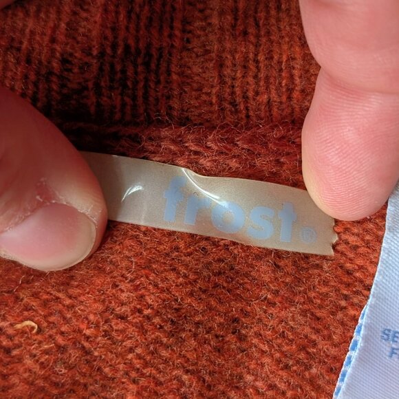 Vintage Frost Orange Lambswool Full Zip Colorful Floral Embroidered Sweater XS - Picture 6 of 8